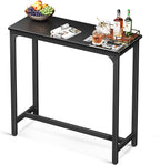 ODK 39 inch Bar Table, Bar Height Pub Table, Counter Height Bar Table, Rectangular High Top Kitchen & Dining Counter Tables with Sturdy Legs & Easy-to-Clean Top, Indoor use, Black