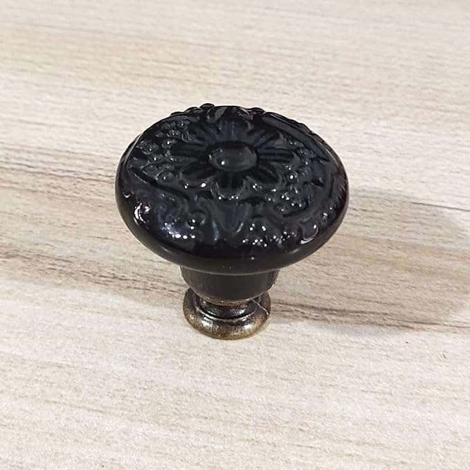 HUAMULAN 15 PCS Cabinet Knobs Glossy Ceramic Dresser Mushroom Table Drawer Cupboard Pull Furniture DIY Wardrobe Solid Color Vintage Handle,with 3 Size Mounting Screws
