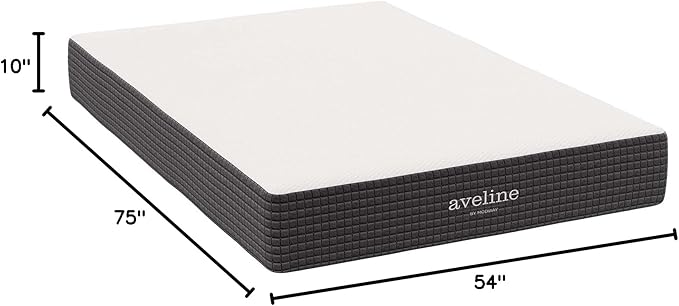 Modway Aveline Gel Infused Memory Mattress with CertiPUR-US Certified Foam, Full, White