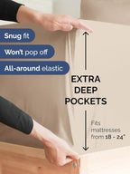 Extra Deep King Sheet Set - 6 Piece Breathable and Cooling Sheets - Hotel Luxury Bed Sheets Set - Easy & Secure Fit - Soft, Wrinkle Free and Comfy Sheets Set - Wheat Sheet Set with Extra Deep Pockets