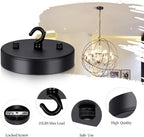 4.72 Inch Steel Light Canopy Kit - Black Modern Ceiling Light Plate with Hook, Suitable for Pendant Light and Chandelier, Includes All Mounting Hardware