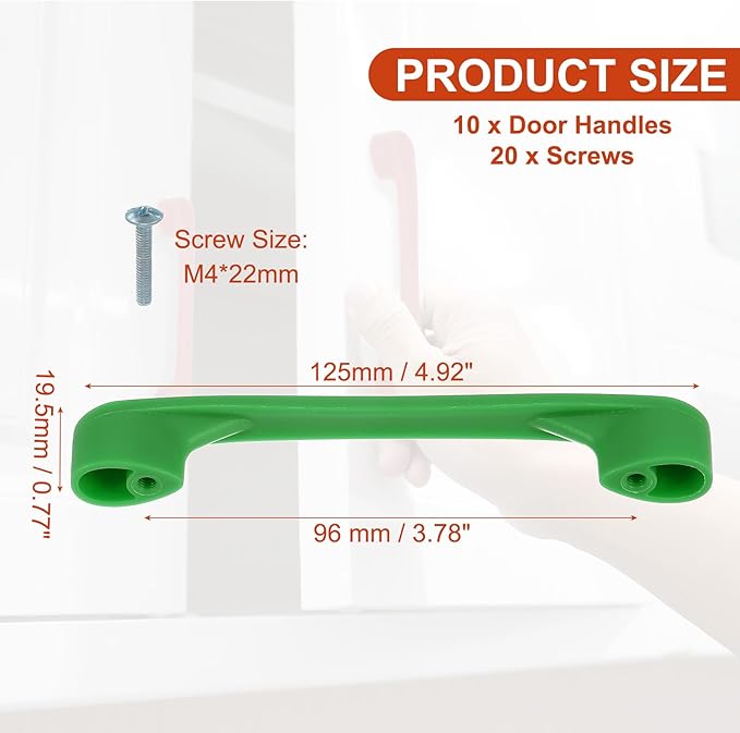 uxcell 10 Pack Plastic Cartoon Drawer Pulls, 5" ABS Closet Wardrobe Door Handle Furniture Accessory for Home Kitchen Cupboard, Green