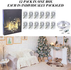 ZGWJ 12 Pack Fairy Lights Battery Operated, 7ft 20 Mini LED Fairy String Lights Silver Wire 3 Modes for DIY, Parties, Wedding, Bedroom, Halloween Christmas Decoration Silver White