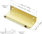 Ravinte Hardware 12 Pack Gold Cabinet Handles, 3.15 Inch (80mm) Finger Edge Pulls, 2-1/2 Inch Hole Center, Finger Pulls for Cabinets