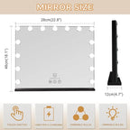 FENCHILIN Vanity Mirror with Lights,Hollywood Lighted Mirror with Dimmer Bulbs, Vanity Makeup Mirror Smart Touch Control (Black)