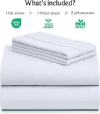 LuxClub 4 PC Sheet Set Bed Sheets Deep Pockets 16" Eco Friendly Wrinkle Free Cooling Machine Washable Hotel Bedding Silky Soft - Baby Blue California King