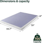 ZINUS Metal Box Spring with Wood Slats, 4 Inch Mattress Foundation, Sturdy Steel Structure, Easy Assembly, Queen
