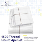Twin Size Bed Sheets - 4 Piece 1500 Supreme Collection Fine Brushed Microfiber Deep Pocket Twin Sheet Set Bedding - 1 EXTRA PILLOW CASES, GREAT VALUE, Twin, Window Pane White