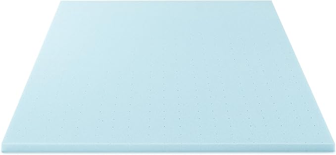 Best Price Mattress 1.5 Inch Ventilated Memory Foam Mattress Topper, Cooling Gel Infusion, CertiPUR-US Certified, Dorm Essentials, King