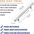 Ravinte Brushed Nickel Cabinet Handles 30 Pack 5 inch Satin Nickel Square Cabinet Pulls Silver Hardware for Kitchen Cabinets Modern Cabinet Pulls 7-3/8 inch Overall Length Stainless Steel Drawer Pulls