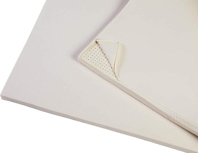 Pure Green Natural Latex Mattress Topper w/Jersey Cover - Soft - 3 Inch - Queen Size (GOTS Certified Organic)