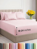 Extra Deep King Sheet Set - 6 Piece Breathable and Cooling Sheets - Hotel Luxury Bed Sheets Set - Easy Fit - Soft, Wrinkle Free and Comfy Sheets Set - Lavender Pink Sheet Set with Extra Deep Pockets