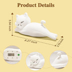 Lying Flat Cat Lamp Cat Gifts, 16 Colors+5 Dimming+Silicone Cute Lamp, Touch+Remote Control+Rechargeable Night Light for Kids, Fun & Cool Weird Stuff Random Stuff, White Elephant Gifts for Adults/Kids