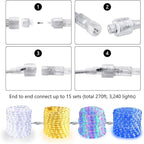 Brizled 18ft 216 LED Rope Lights, 120V ETL Listed Plugin Rope Lights Connectable Daylight White Indoor Outdoor Rope Lights Flexible LED Tube Lights for Holiday, Garden, Yard, Corridor and Patio Decor