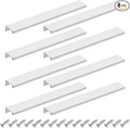 uxcell Cabinet Finger Edge Pull, 8pcs 250mm / 9.84" Aluminum Alloy Back Mount Hidden Cabinet Pulls Concealed Handle for Home Kitchen Drawer Cabinet, Silver
