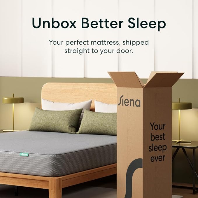 Siena 8” California King Memory Foam Mattress - Medium Firm - 180 Night Trial - Premium Pressure-Relieving Layers - 10 Year Warranty - Mattress in a Box - CertiPUR-US Certified