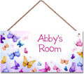 Personalized Name Butterfly For Girls Room Baby Nursery Door Wood Plaque Hanging Wall Art Decor For Kids Bedroom Nursery
