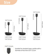 NUPTIO Black Candlestick Holders for Table: 6 Pcs Taper Candles Holders Bulk for Halloween - Tall Candle Stick Holder for Birthday Party Living Room Fireplace Centerpiece