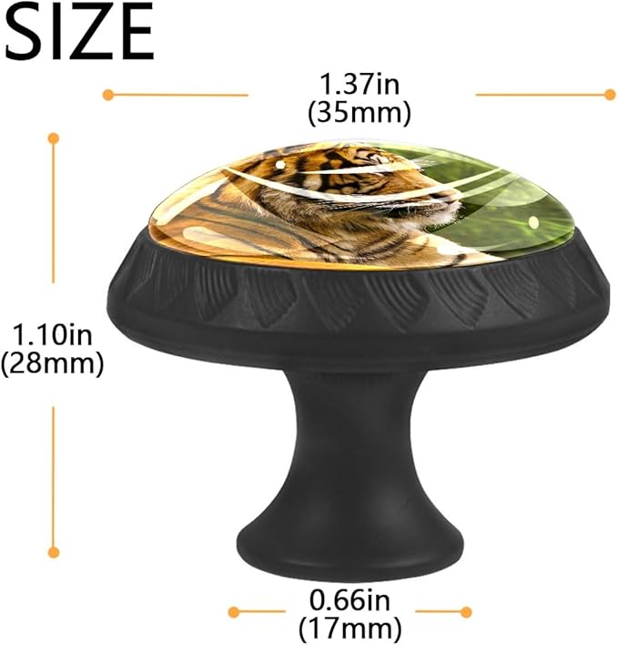 4 Pack Drawer Pulls Animal Tiger Crystal Glass Round Knobs Pulls Handles for Cabinets Dressers Kitchen Bathroom - Cupboards Wardrobes Hardware Furniture Knobs