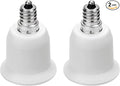JACKYLED 2-Pack E12 to E26 Adapter, E12 Light Socket to Medium Base, E26 E27 Converter Light Socket Adapter, Chandelier Socket E12 Light Bulb Adapter