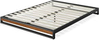 ZINUS GOOD DESIGN Award Winner Suzanne 6 Inch Bamboo and Metal Platforma Bed Frame, No Box Spring Needed, Wood Slat Support, Chestnut Brown, Queen