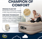 Serta Raised Air Mattress with Never Flat Pump | Luxury Inflatable Mattress with Built in Air Pump to Ensure a Good Night’s Rest | Heavy Duty Blow Up Mattress with Self Inflating Pump