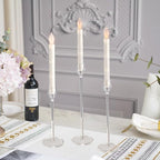 Vincidern 6PCs Acrylic Candle Holders Centerpieces for Table, Taper Candle Holder for Wedding Decor, Dining Room, Halloween, Christmas Decorative Candlestick Holder, Taper Candle Holder Set