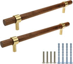Drawer 8.66"/220mm Pulls Brass Walnut Kitchen Wardrobe Cabinet Hardware Pull Handle with Screw, 24Pcs