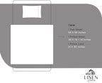 Linen Home 100% Cotton Percale Sheets Twin Size, Charcoal, Deep Pocket, 3 Pieces Set - 1 Flat, 1 Deep Pocket Fitted Sheet and 1 Pillowcase, Crisp Cool and Strong Bed Linen
