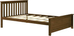 Max & Lily Full Size Bed Frame with Slatted Headboard, Solid Wood Platform Bed for Kids, No Box Spring Needed, Easy Assembly, Walnut