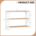 Homeiju Entry Table 40" Width, 3-Tier Entryway Table with Storage, Industrial Sofa Table with Open Shelves, Foyer Tables for Entryway, Hallway, Kitchen, Living Room and Bedroom, Light Coffee