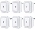 Uigos LED Night Light Lamp with Smart Sensor Dusk to Dawn Sensor, Daylight White, 0.5W Plug-in, 6-Pack