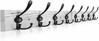 Coat Rack Wall Mount 31.5'' Coat Hanger Wall Mount Old White Coat Hooks for Wall Rustic Towel Racks for Bathroom Living Room Coat Hats Clothes