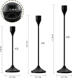 Brass Black Metal Taper Candle Holder, Vintage Candlestick Holders, Candle Sticks Holder Decor for Wedding Wedding, Dinning, Party, Fits 3/4 inch Thick Candle&Led Candles (Set of 6 Pcs)