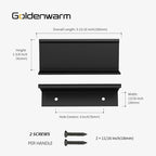goldenwarm 25 Pack Black Finger Edge Pulls Drawer Finger Pulls Matte Black Kitchen Hardware Handles Bedroom Dresser Drawers,3in Hole Center