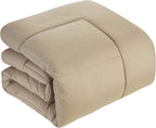 King Size Comforter Set with Sheets - 7-Piece Bedding Collection - 1 Comforter, 1 Fitted Sheet, 1 Flat, 4 Pillowcases - Deep Pocket - Soft & Breathable Premium Quality - Ideal for All Seasons, Taupe