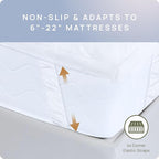Soft & Cooling Pillow Top Mattress Topper California King with 300TC Cotton Cover, Extra Thick Plush Bed Topper for Back Pain, Overfilled Mattress Pad Cover for Firm Mattress, Fit to 6”-22” Mattress.