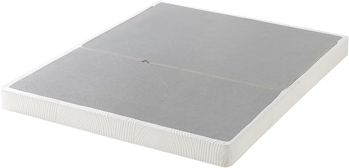 ZINUS 4 Inch Box Spring with Cover, No Assembly Mattress Foundation, Sturdy Metal Structure, Queen, White