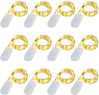 [12-Pack]String Lights Led Fairy Battery Starry String Lights 20 Tiny Lights On 3.5Ft Silver Wire For DIY Wedding Centerpiece, Mason Jar Craft, Christmas Tree, Garlands, Party Decoration (warm white)