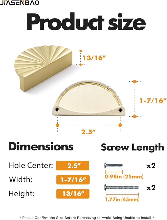 10 Pack Brushed Gold Cabinet Pulls 2.5" Hole Center Cup Flat Brass Drawer Pulls Kitchen Cupboard Bathroom Dresser Cabinet Hardware Handles Zinc Alloy