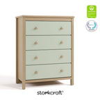 Storkcraft Alpine 4 Drawer Dresser (Driftwood with Sage) – GREENGUARD Gold Certified, Kids Storage Organizer, Modern 4 Drawer Chest for Bedroom, Must-Have Nursery Storage