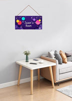 Personalized Outer Space Man Cave Sign For Boys Bedroom Custom Name Science Fiction Theme Kids Room Toddler Baby Nursery Door Plaque Planet Wall Art Decor For Little Man Cave