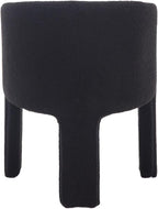 Modern Sherpa Barrel Dining Chairs Set of 8, Upholstered Boucle Dining Chairs Accent Chairs with Arms Comfy Makeup Vanity Chairs, Dining Living Room Kitchen Chairs, Black