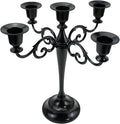 Metal Candle Holders 5 Wicks Black Candle Holders for Candlesticks Taper Candles（10.6 inch Tall Candelabra, for 1/2-1 inch Pillar Candles Diameter Each）,Candle Stand Decoration