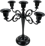 Metal Candle Holders 5 Wicks Black Candle Holders for Candlesticks Taper Candles（10.6 inch Tall Candelabra, for 1/2-1 inch Pillar Candles Diameter Each）,Candle Stand Decoration