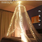 Mosquito Net for Bed, Large White Bed Canopy for Girls, Hanging Bed Net, Easy Installation Ideal for Bedroom Decorative, Travel with Storage Bag (Lace Flower)