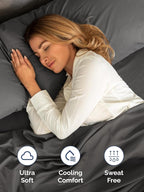 Extra Deep Twin XL Sheet Set - 4 Piece Breathable & Cooling Sheets - Hotel Luxury Bed Sheets Set - Easy & Secure Fit - Soft, Wrinkle Free & Comfy Sheets Set - Charcoal Sheet Set w/Extra Deep Pockets