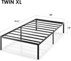 Best Price Mattress Twin XL 14 Inch Black Metal Platform Bed Frame