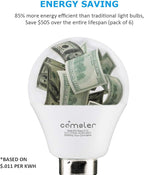 comzler A15 LED Bulbs 60W Equivalent, Warm White 2700K,E12 Small Base LED Round Light Bulb for Ceiling Fan, No Dimmable，Pack of 6