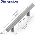 Ravinte 40 Pack | 5 Inch Cabinet Pulls Grey Stainless Steel Kitchen Drawer Pulls Cabinet Handles 5 InchLength, 3 Inch Hole Center